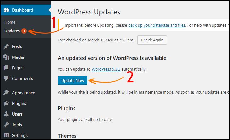 Actualizar WordPress